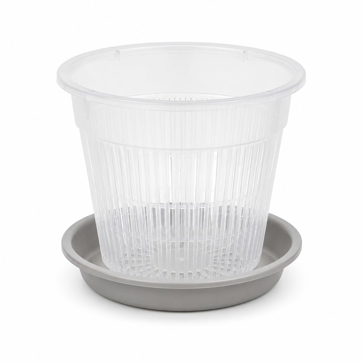4.3 Inch Clear Orchid Pot with Saucer, Clear Nursery Pot, Slotted Orchid Planter, Transparent Plant Pot, Small Houseplant Pot Indoor Planter