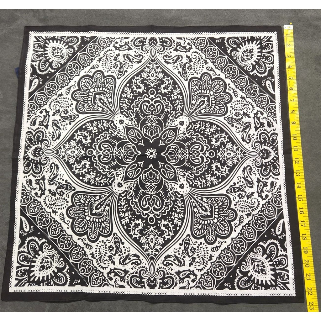Cotton Bandanas Paisley Print Handkerchiefs 3-Pack Black/Gray/Navy 22" sq Unisex