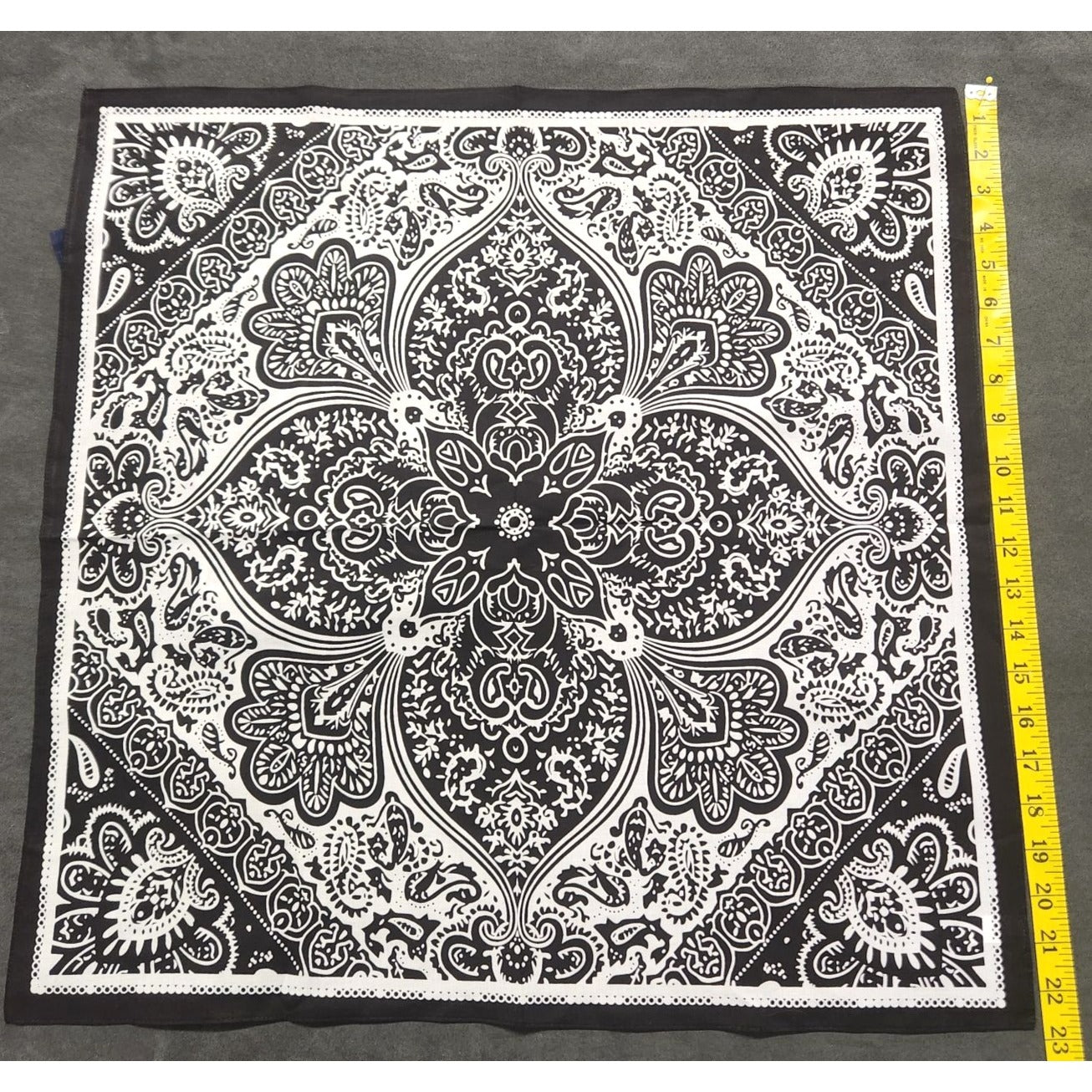Cotton Bandanas Paisley Print Handkerchiefs 3-Pack Black/Gray/Navy 22" sq Unisex