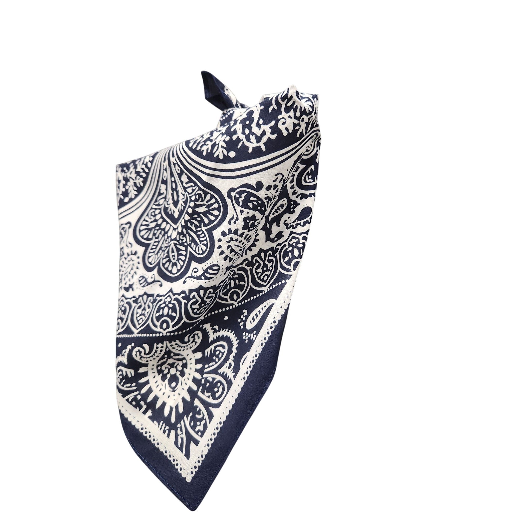 Cotton Bandanas Paisley Print Handkerchiefs 3-Pack Black/Gray/Navy 22" sq Unisex