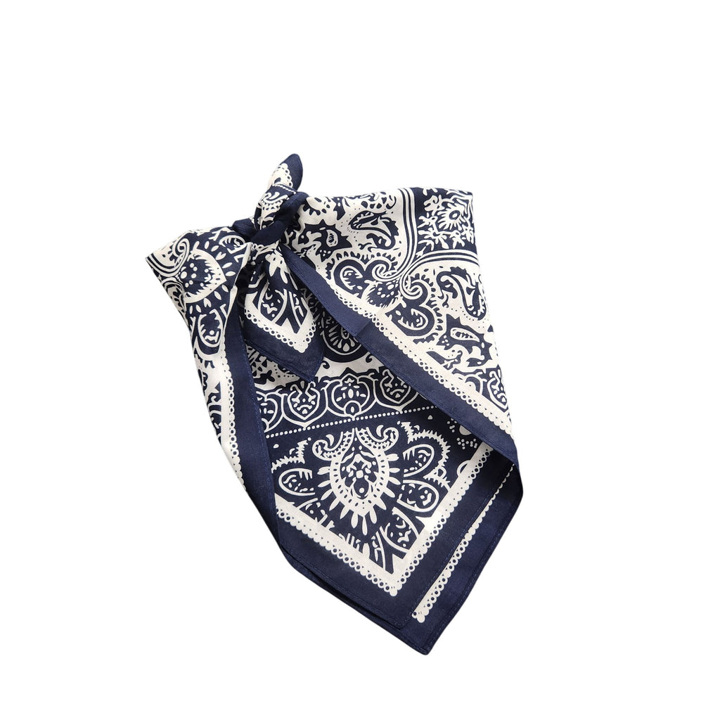 Cotton Bandanas Paisley Print Handkerchiefs 3-Pack Black/Gray/Navy 22" sq Unisex