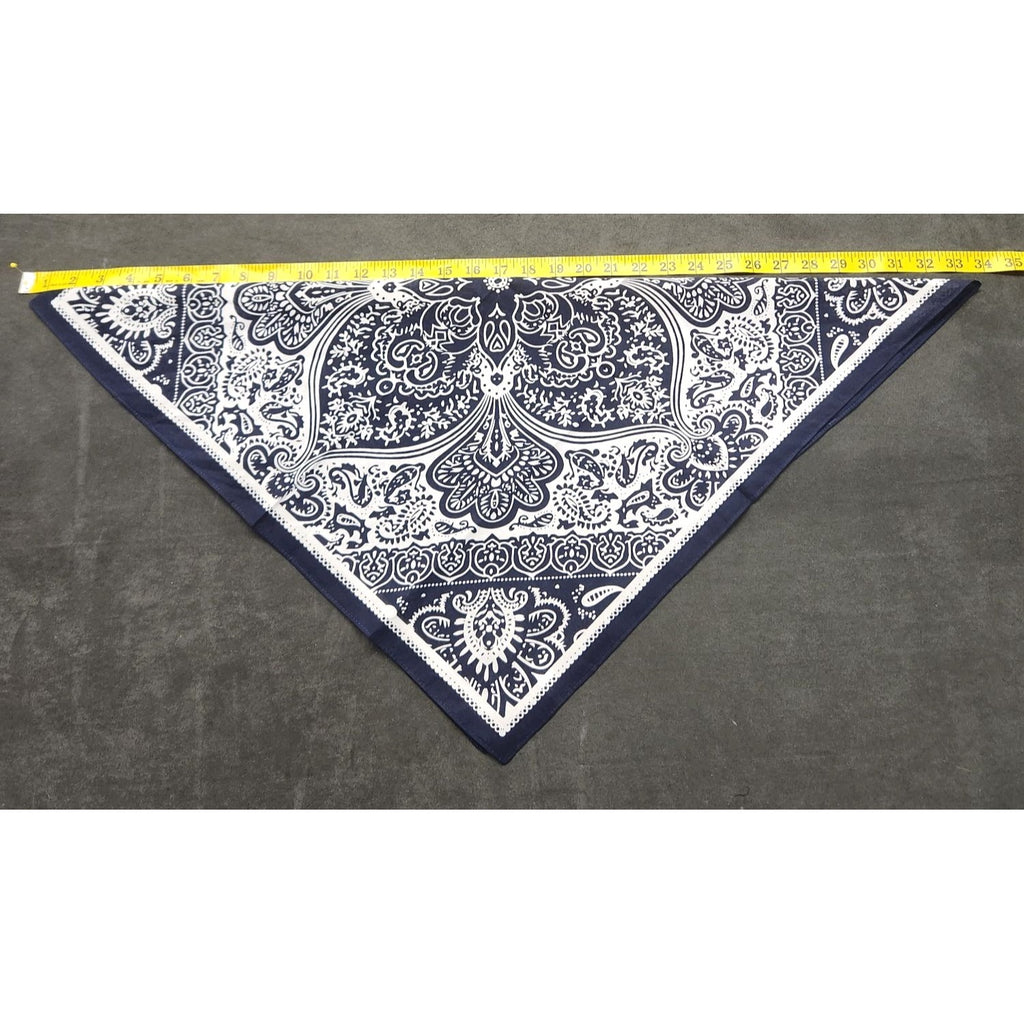 Cotton Bandanas Paisley Print Handkerchiefs 3-Pack Black/Gray/Navy 22" sq Unisex