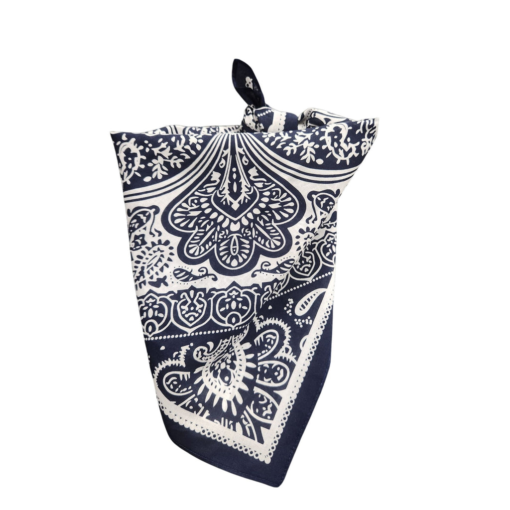 Cotton Bandanas Paisley Print Handkerchiefs 3-Pack Black/Gray/Navy 22" sq Unisex