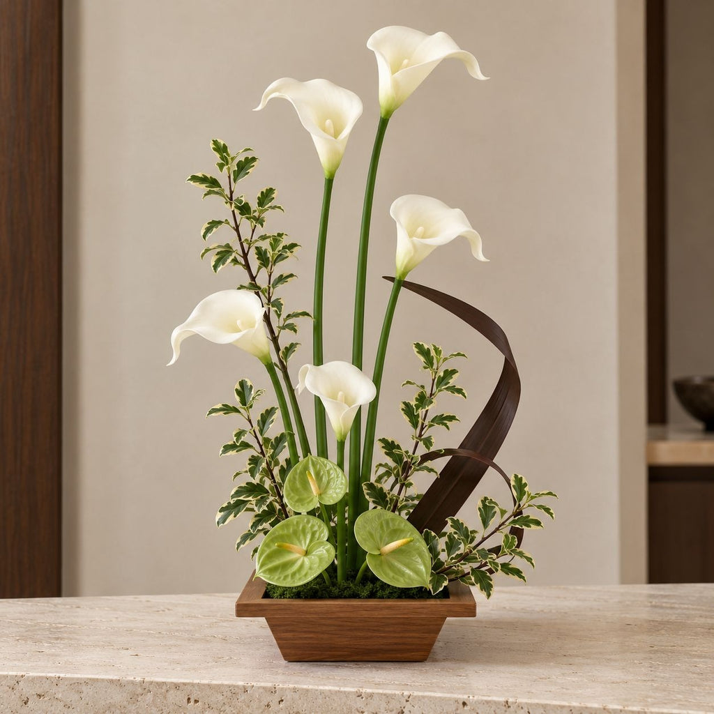 White Faux Calla Lilies 5 Wired Stems 14 Inch Flowers for Bridal Bouquets