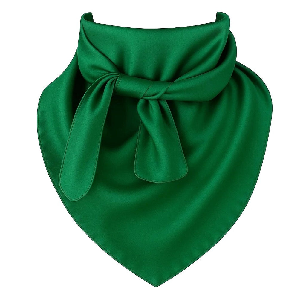 Green Wild Rag Large Scarf 35x35" Satin Western Accessory Cowgirl or Cowboy