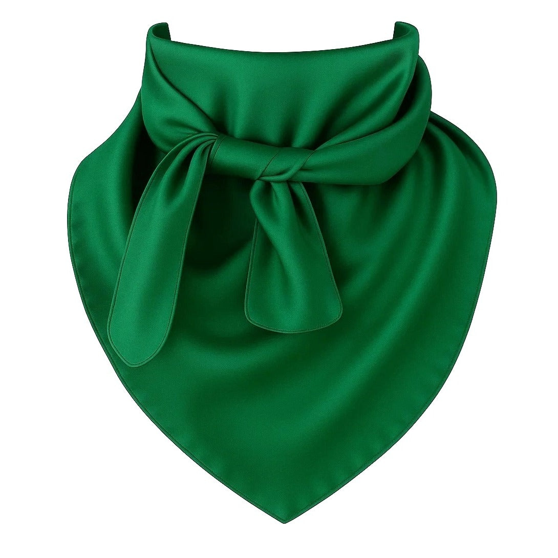 Green Wild Rag Large Scarf 35x35" Satin Western Accessory Cowgirl or Cowboy