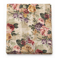 Vintage John Wolf Floral Cotton Fabric Cream Tan Plaid 3½ Yards x 108 Wide