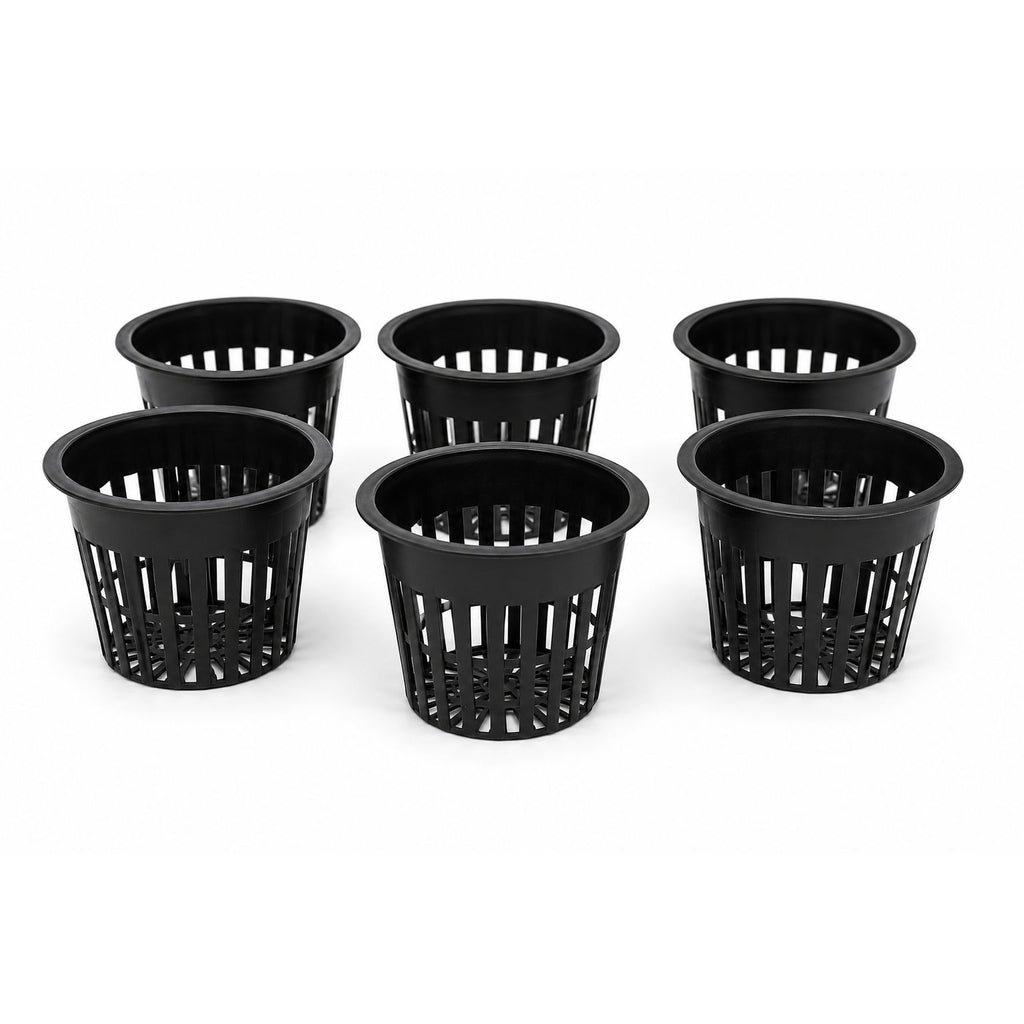 6 Pack 3 Inch Net Pots - Hydroponic Net Cups, Mesh Plant Pots, DWC Growing Baskets