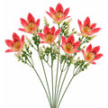 Real Touch Orchid Stems Set of 7 Coral Pink Artificial Orchid Flowers 13 Inch Faux Floral Stems Wedding Centerpieces