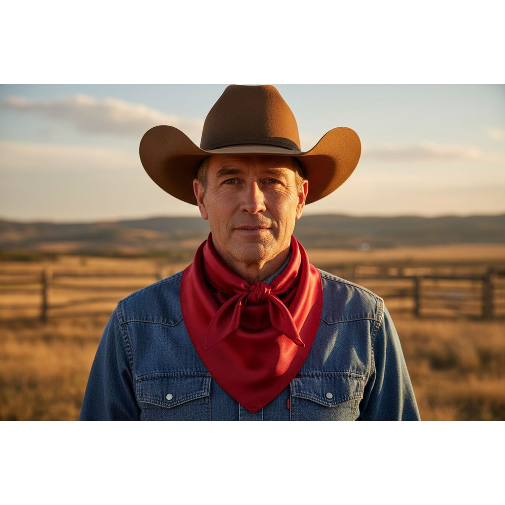Red Wild Rag Scarf 35x35 Satin Western Cowgirl Cowboy Bandana