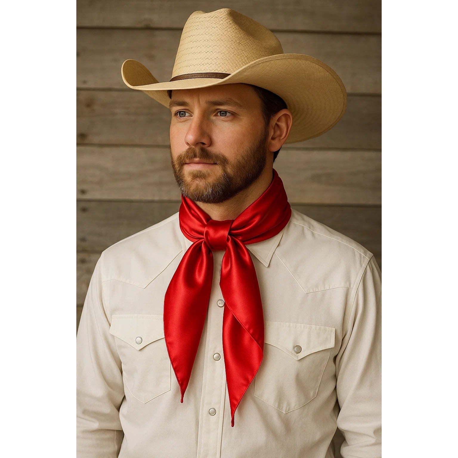 Red Wild Rag Scarf 35x35 Satin Western Cowgirl Cowboy Bandana