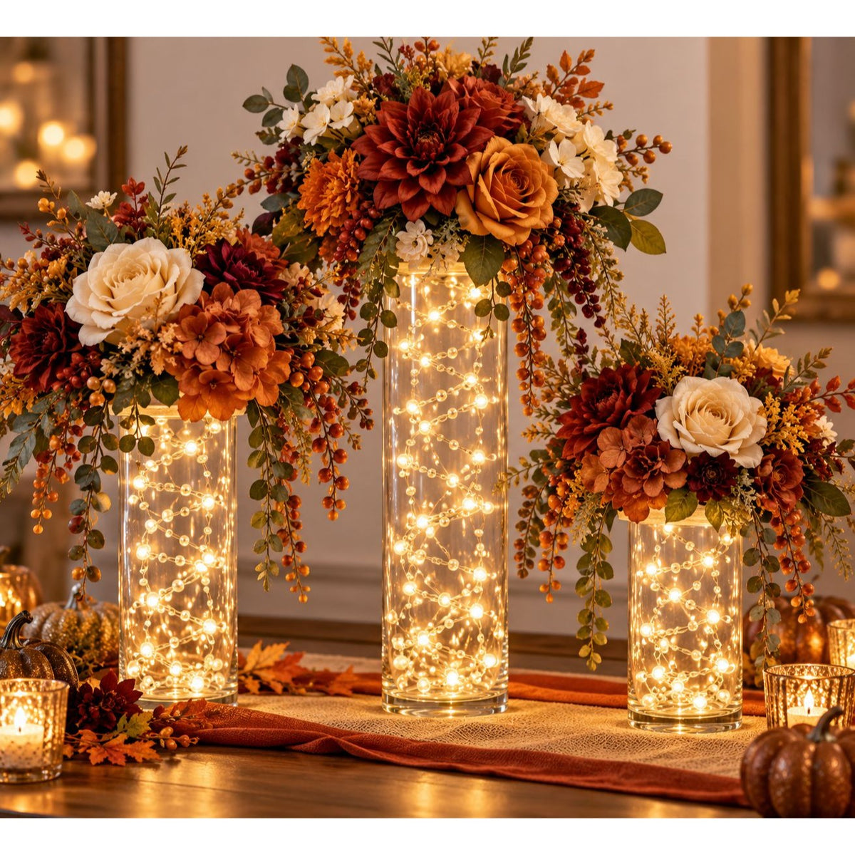 2 Pack Pearl LED String Lights 6 Ft 20 LED Warm White Battery Wedding Decor