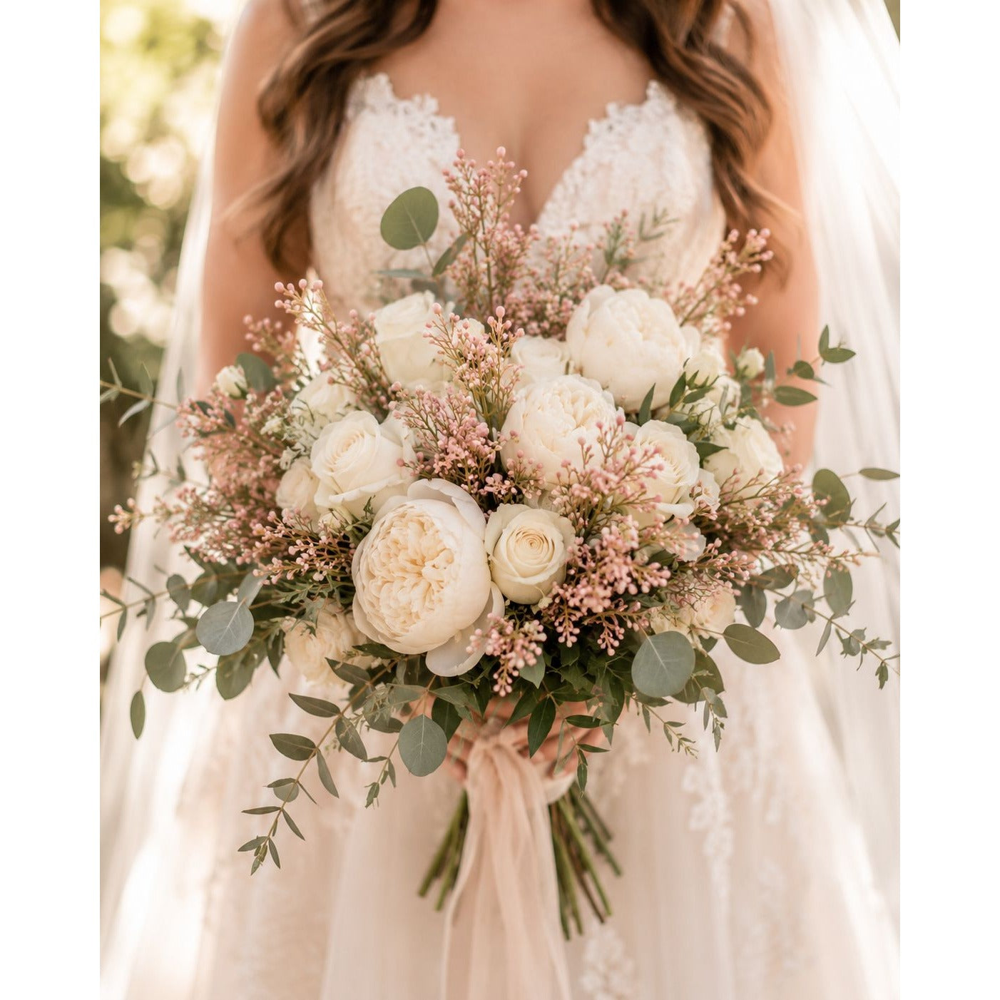 Blush Pink Faux Wax Flowers Set of 2 Artificial Flower Sprays Wedding Bouquet Filler Cottagecore Decor Floral Stems