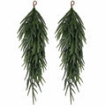 Set of 2 Dark Green Norfolk Pine Swags, 26 Inch Double Door Greenery Decor