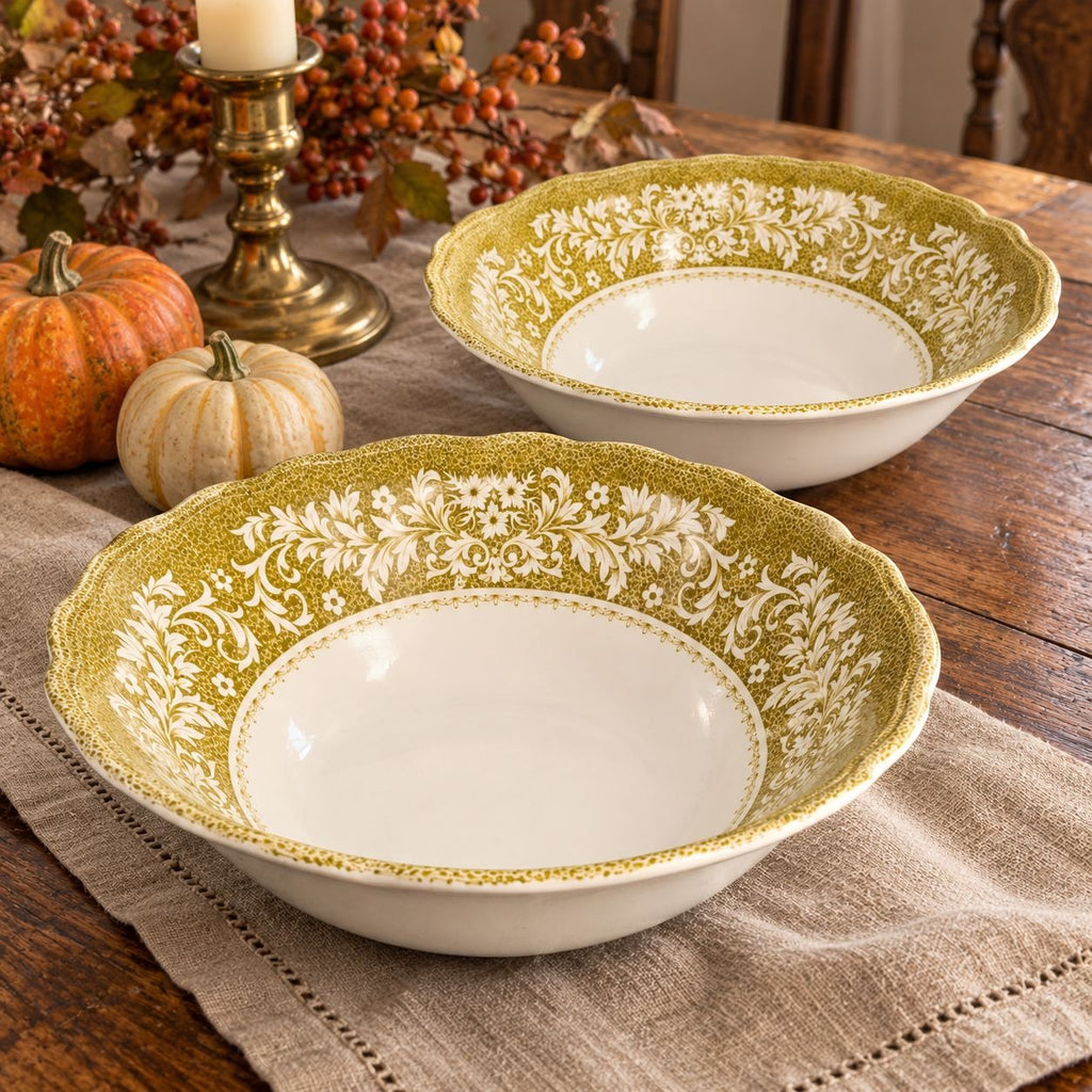 Royal Staffordshire Sherwood 8-Inch Green Floral Ironstone Serving Bowl