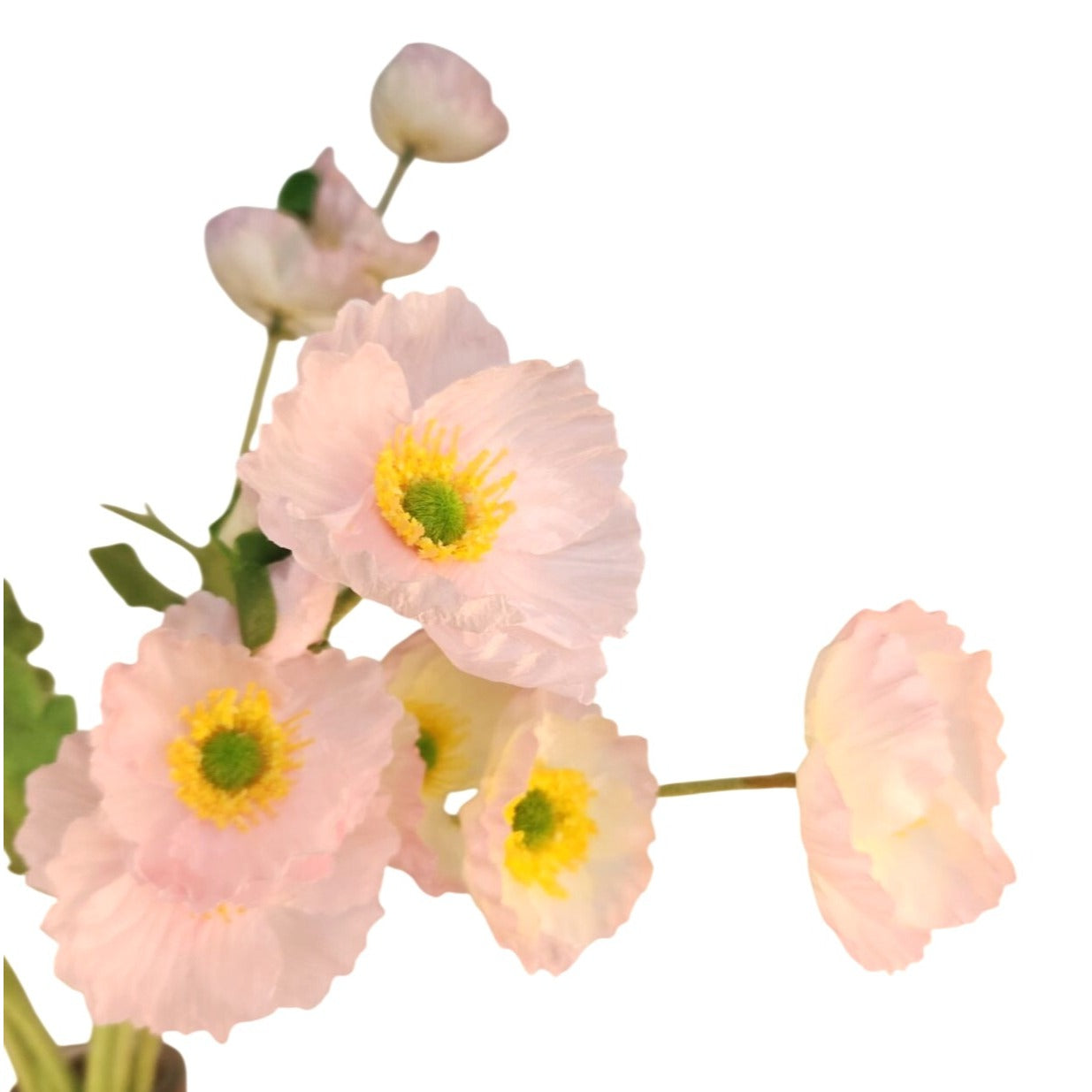 Pink Lavender Artificial Poppy Bouquet 24 Inch Faux Flowers Cottage Home Decor