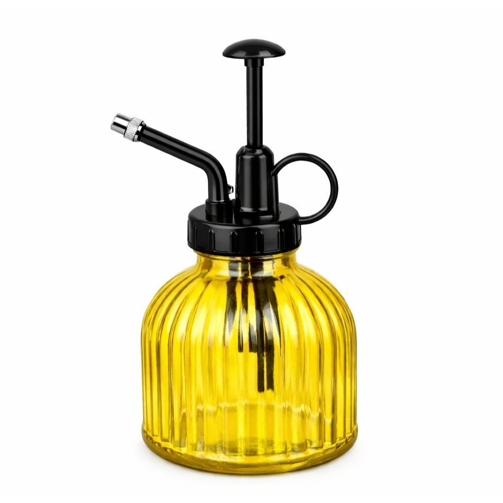 Yellow Glass Plant Mister Spray Bottle 6oz Orchid Bonsai Air Plant Mister