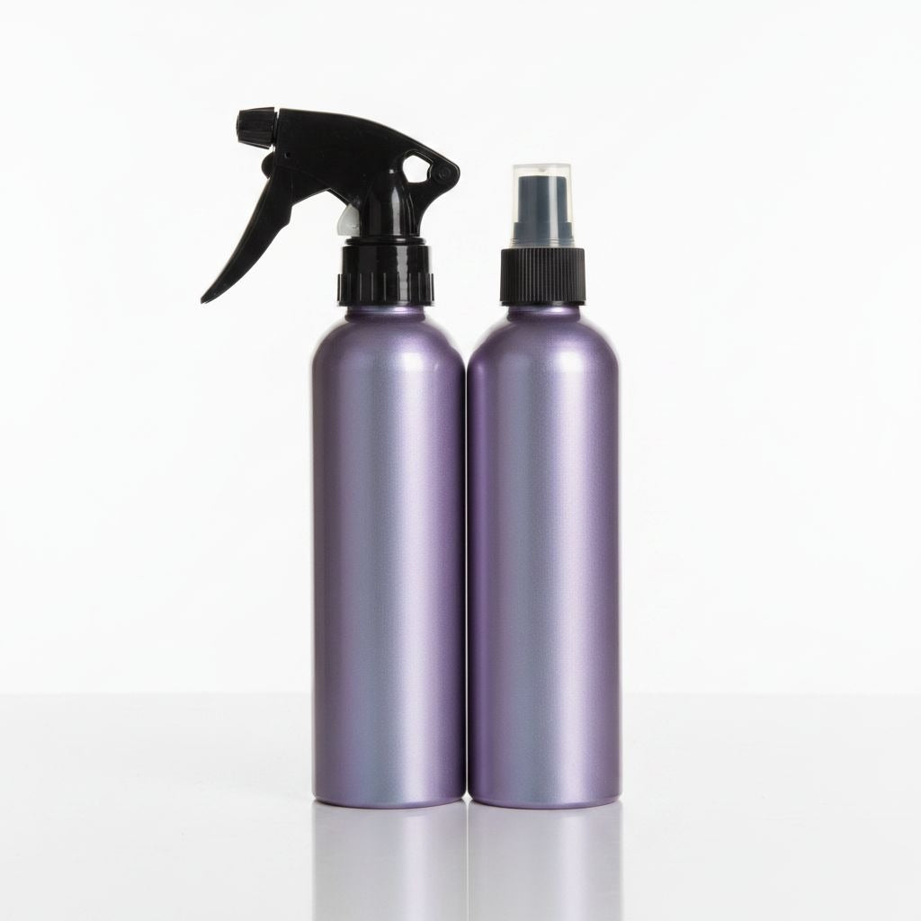 Purple Lavender Refillable Aluminum Spray Mister Pump Bottles 2 Pack Plant Beauty