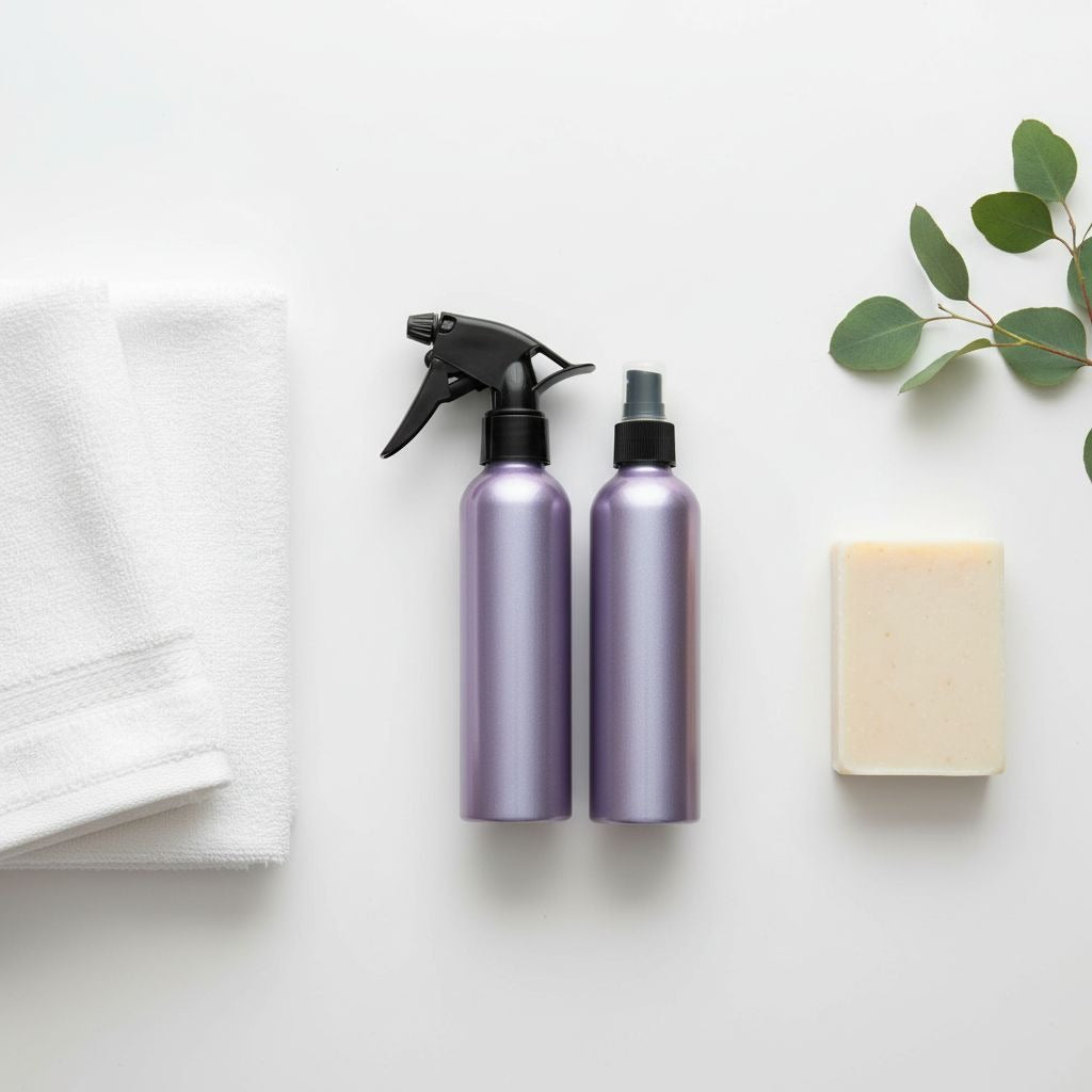 Purple Lavender Refillable Aluminum Spray Mister Pump Bottles 2 Pack Plant Beauty