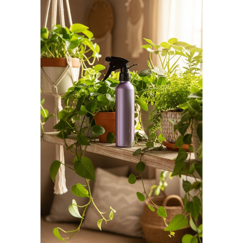 Purple Lavender Refillable Aluminum Spray Mister Pump Bottles 2 Pack Plant Beauty