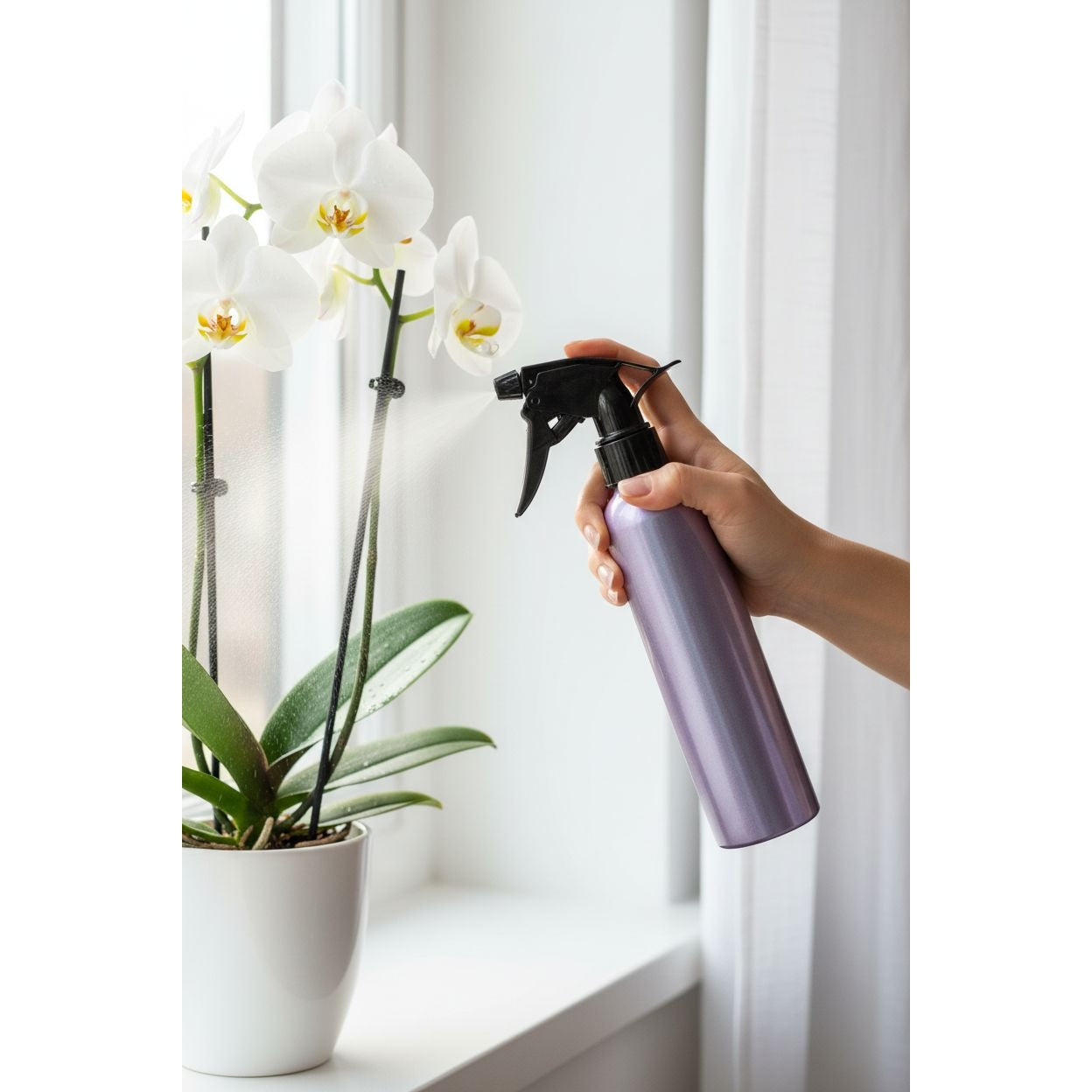 Purple Lavender Refillable Aluminum Spray Mister Pump Bottles 2 Pack Plant Beauty