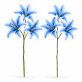 Artificial Blue Lily Stems Set of 2, Real Touch Lily Spray, Blue Wedding Flowers, Faux Lily Bouquet, Floral Arrangement, Wreath Making Sup.