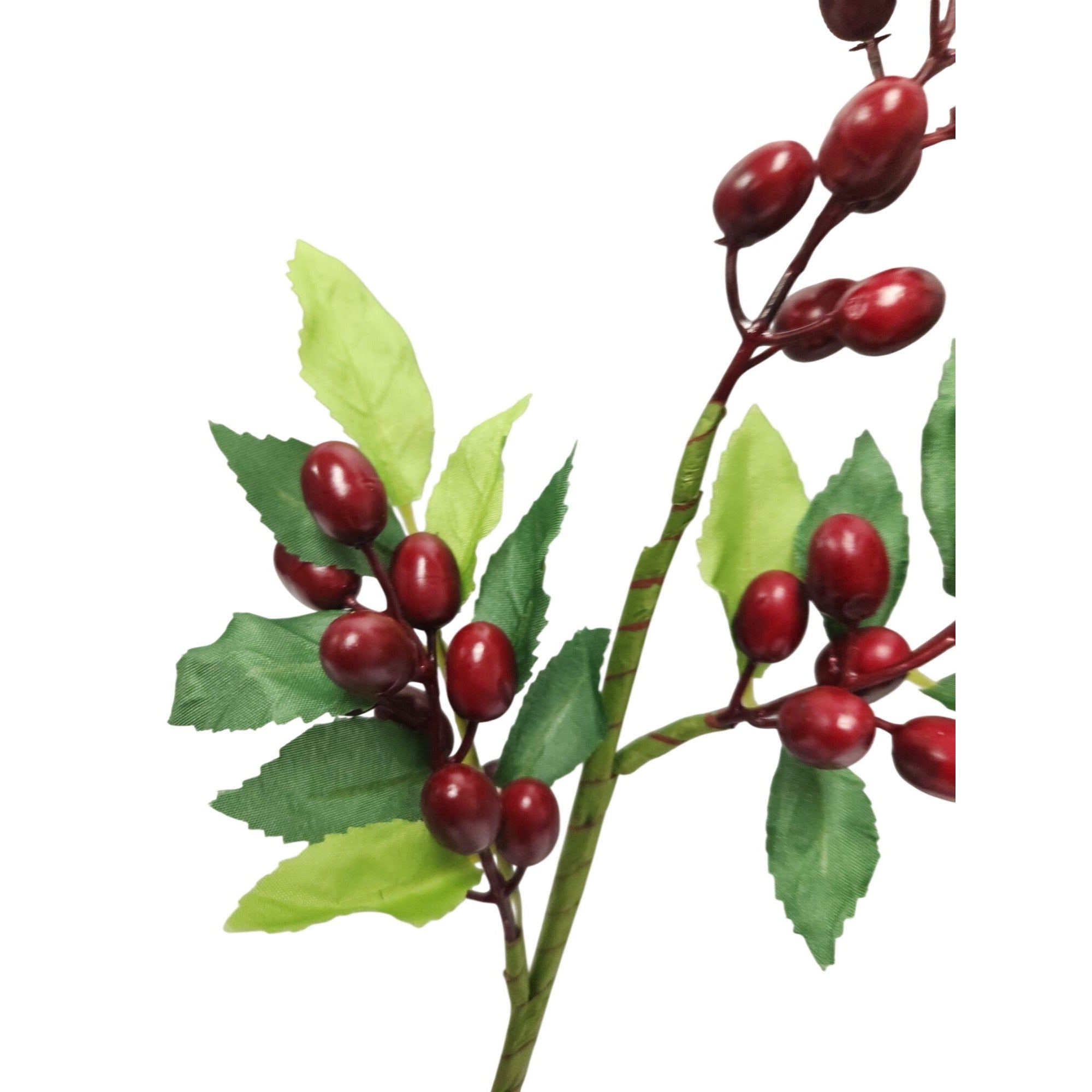 Rustic Red Berry Stem 13.5 Inch Artificial Cranberry Branch Farmhouse Lodge Cabin Decor