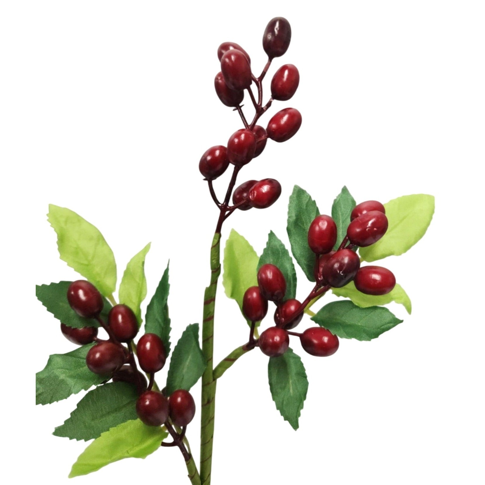 Rustic Red Berry Stem 13.5 Inch Artificial Cranberry Branch Farmhouse Lodge Cabin Decor
