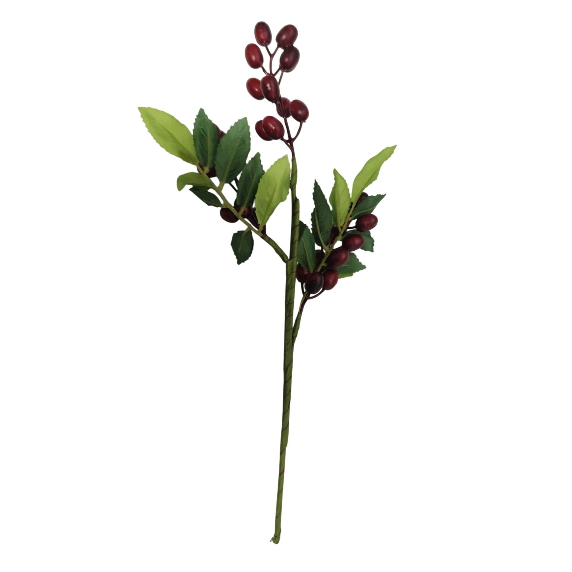 Rustic Red Berry Stem 13.5 Inch Artificial Cranberry Branch Farmhouse Lodge Cabin Decor