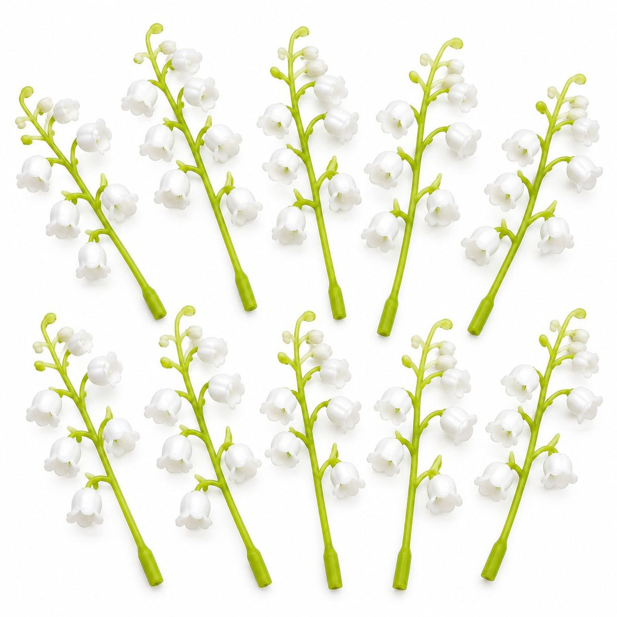 Artificial Lily of the Valley Picks, Set of 10, 4 Inch White Wedding Flowers