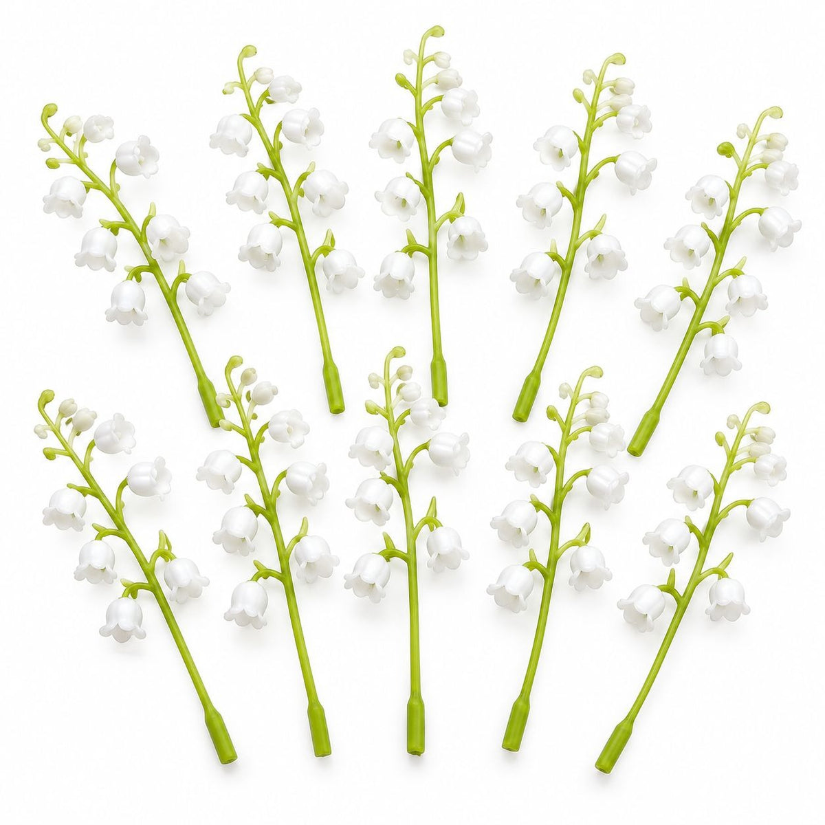 Artificial Lily of the Valley Picks, Set of 10, 4 Inch White Wedding Flowers