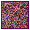 Purple Multicolor Paisley Satin Wild Rag Scarf, 35 x 35 Inch