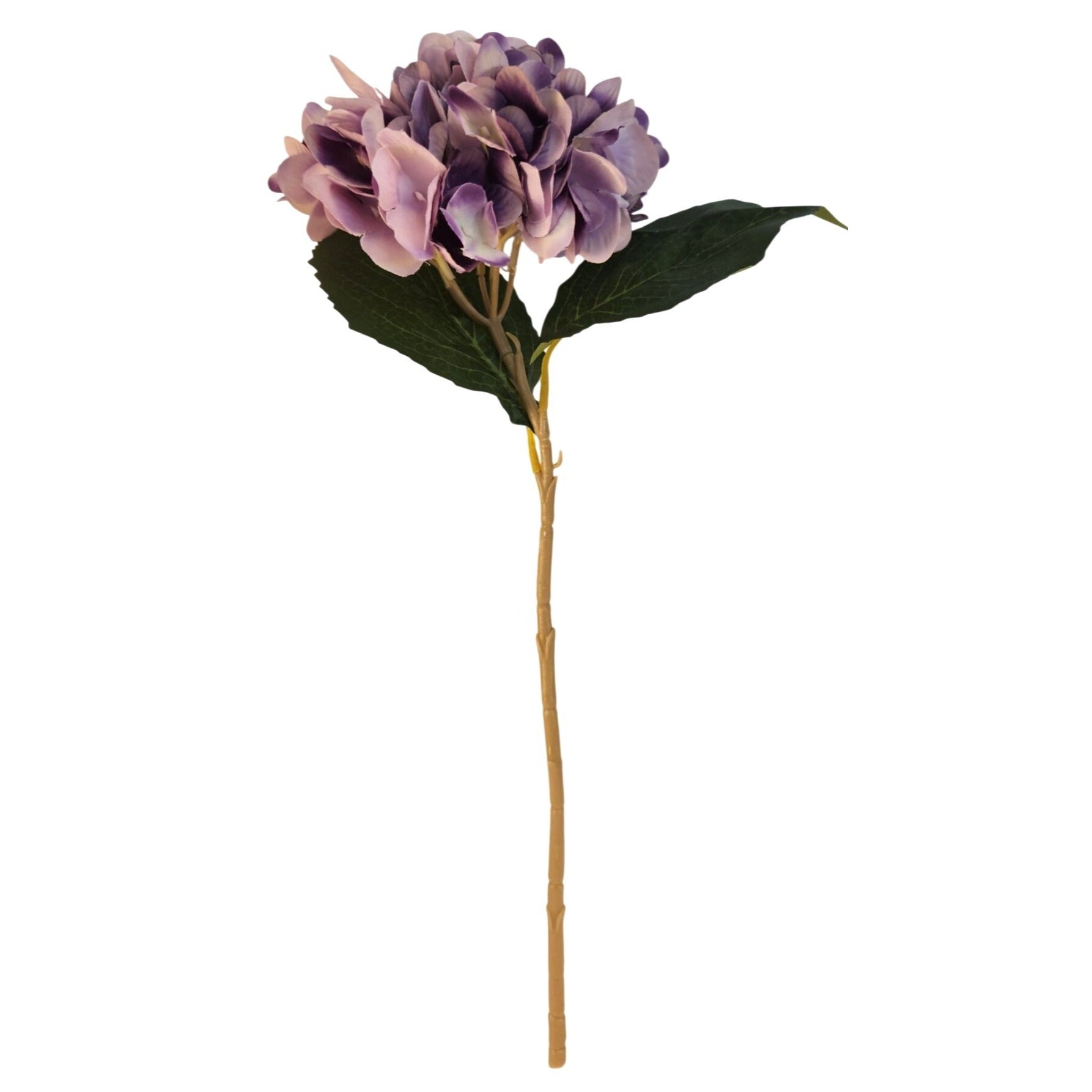 Lavender Purple Faux Hydrangea Stem 18 Inch Wedding Artificial Flower Large Bloom Decor