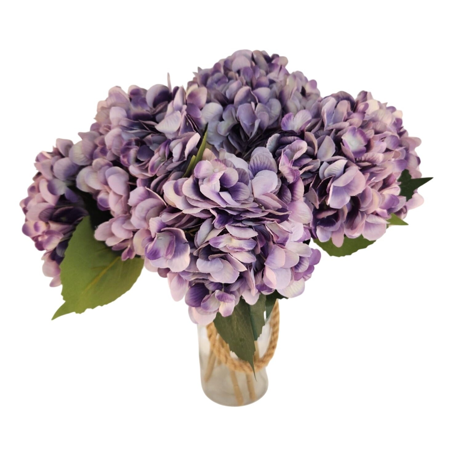 Lavender Purple Faux Hydrangea Stem 18 Inch Wedding Artificial Flower Large Bloom Decor