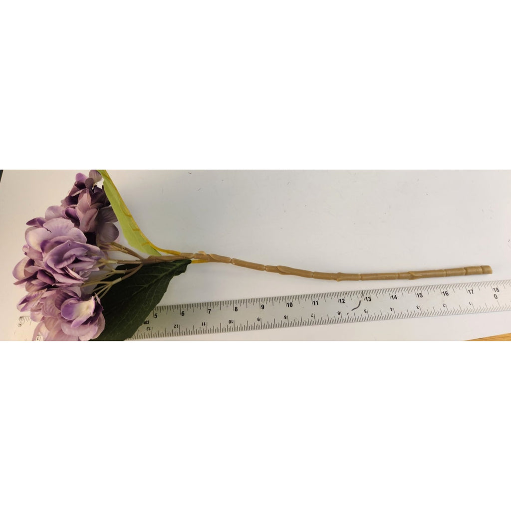 Lavender Purple Faux Hydrangea Stem 18 Inch Wedding Artificial Flower Large Bloom Decor