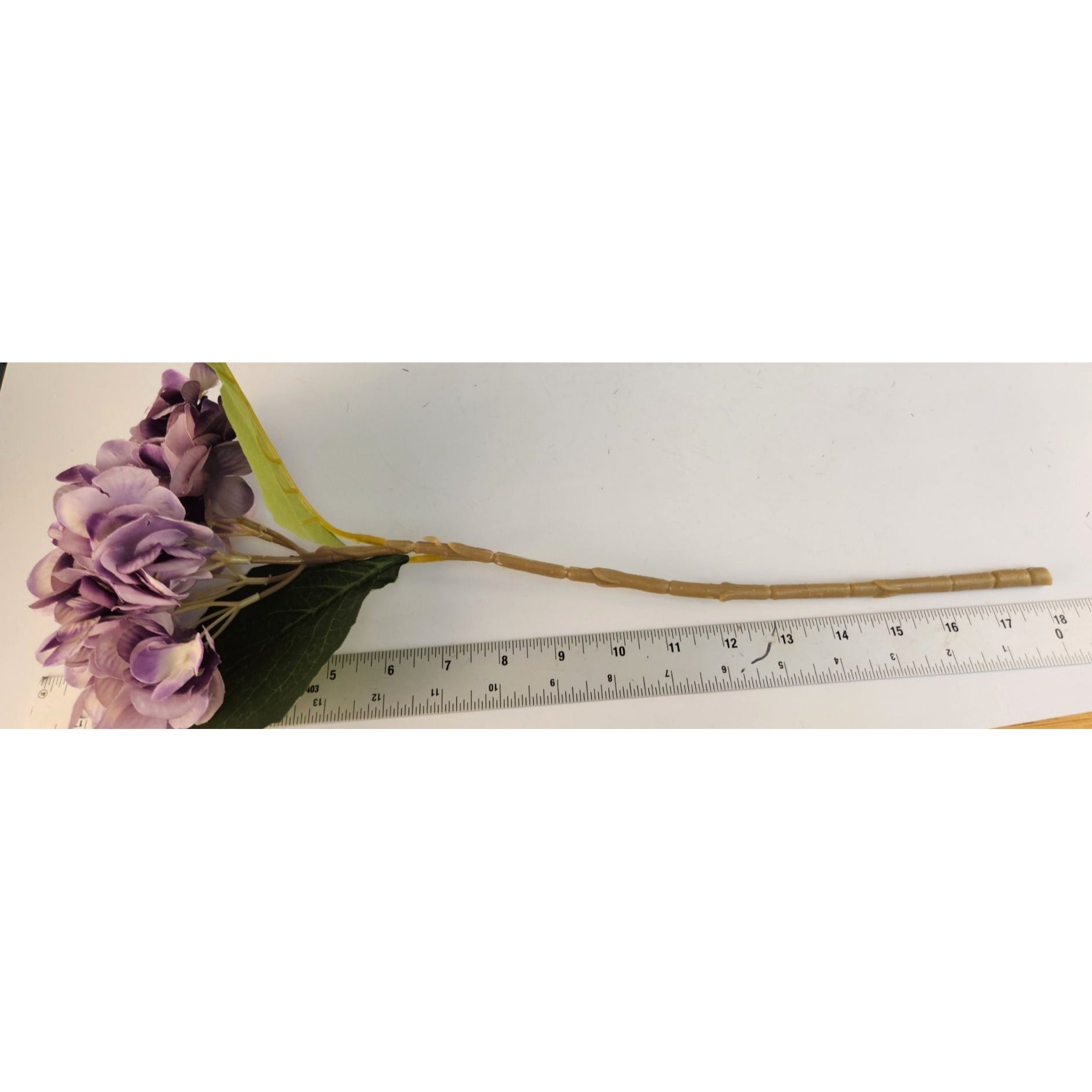 Lavender Purple Faux Hydrangea Stem 18 Inch Wedding Artificial Flower Large Bloom Decor