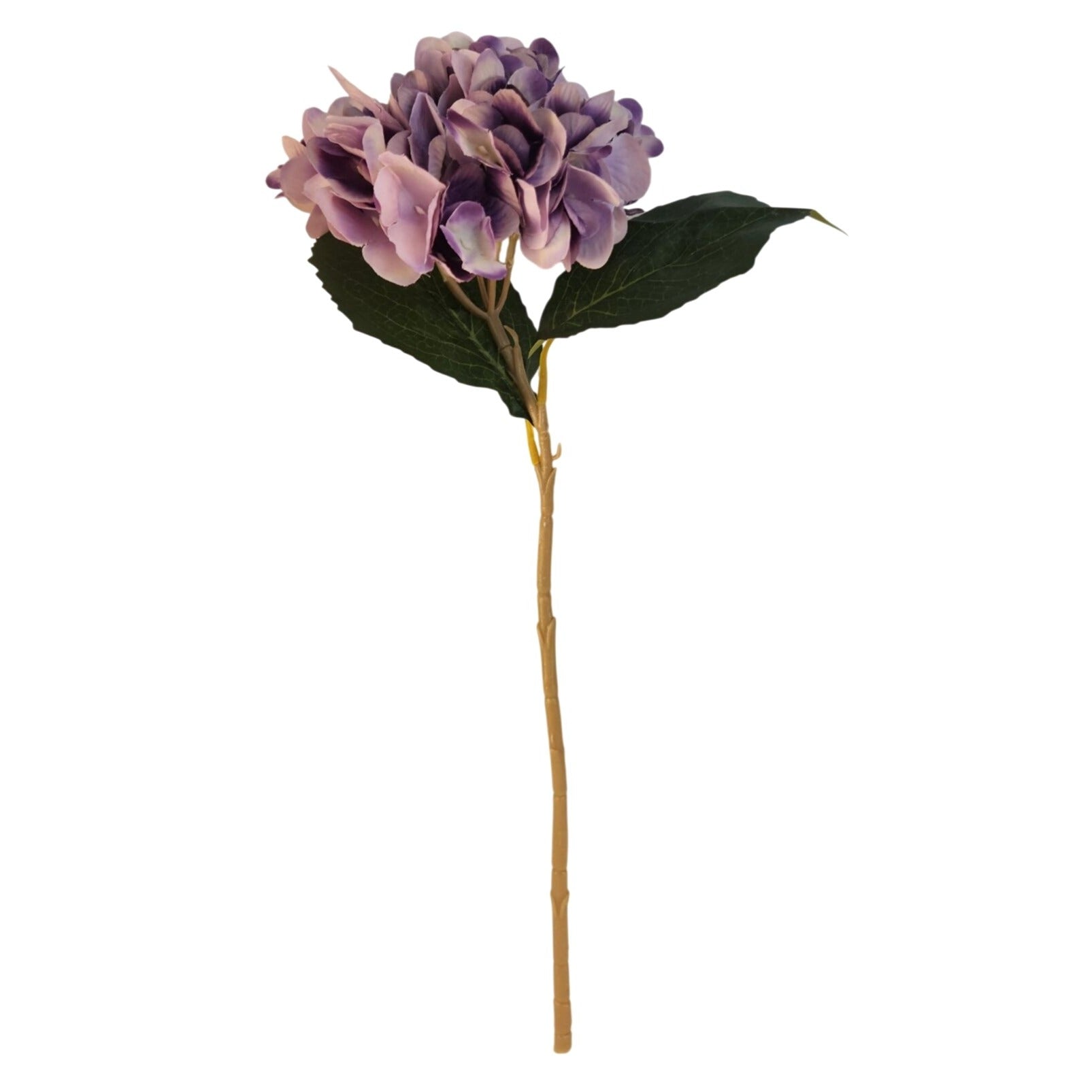 Lavender Purple Faux Hydrangea Stem 18 Inch Wedding Artificial Flower Large Bloom Decor
