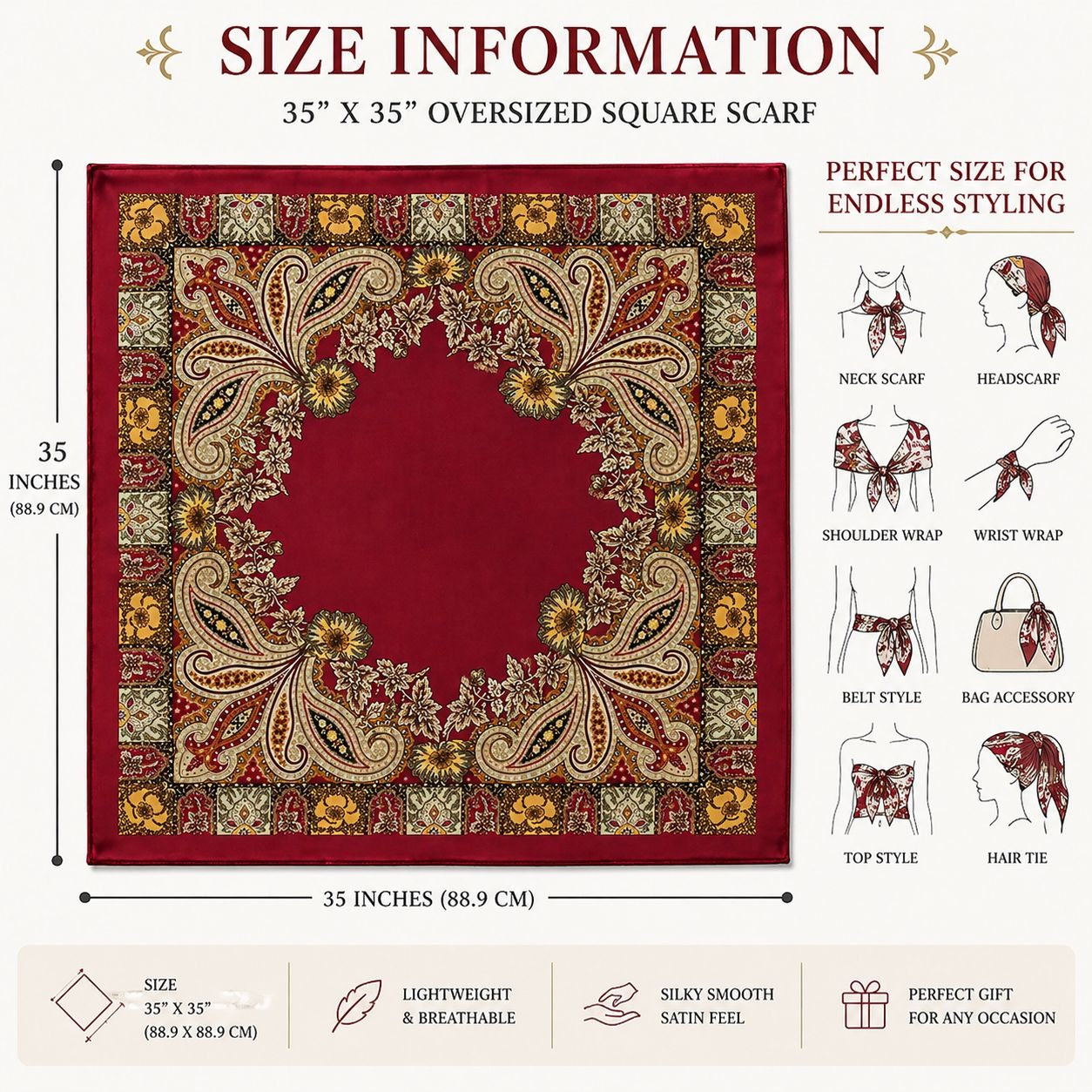 Size image of 35x5 inch scarf