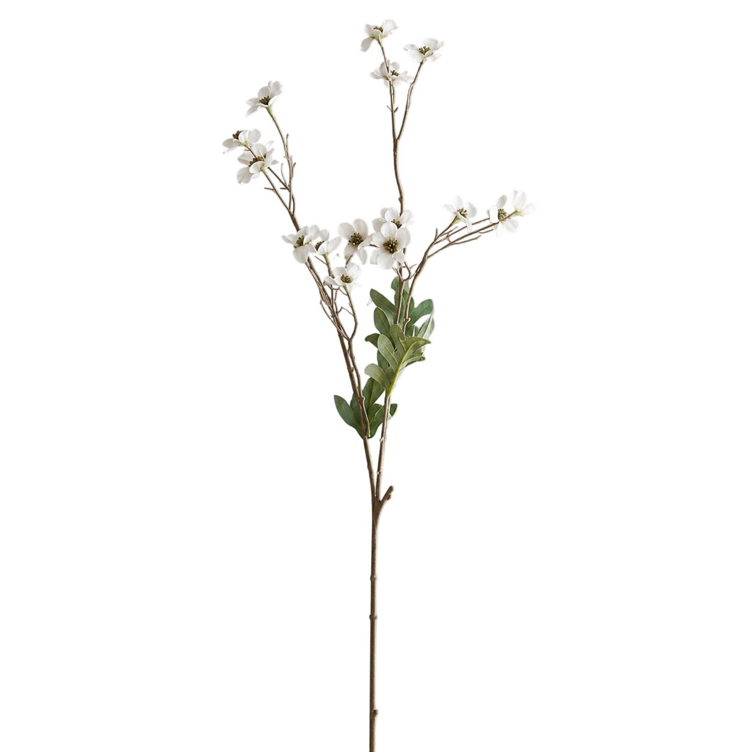 Artificial Dogwood Flower Stems White Faux Wildflower Branches Cottage Decor 23 Inch Set of 2