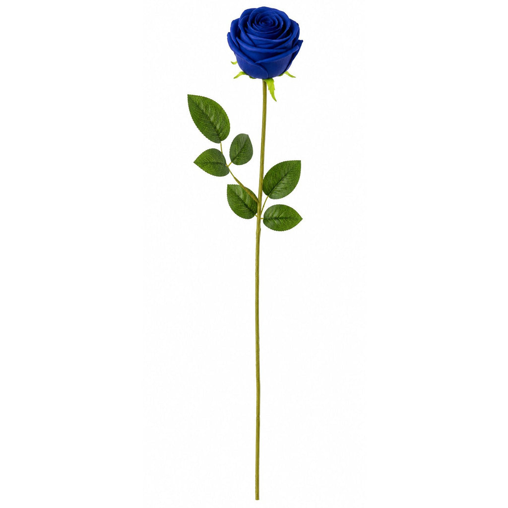 Royal Blue Artificial Rose Stems Set of 12, 20 Inch Velvet Touch Faux Flowers for Wedding Home Decor