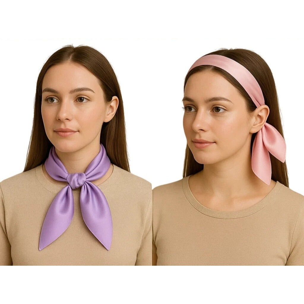 Pink Satin Scarf 19x19" Bandana Neckerchief Pocket Square Western Cowgirl