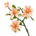 Real Touch Peach Magnolia Stem, Artificial Magnolia Branch, Faux Magnolia Flower, 22 Inch Floral Stem, Spring Wedding Decor, Farmhouse Decor