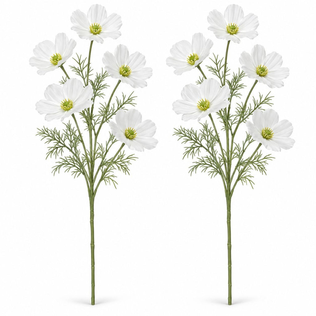 White Artificial Cosmos Stems, Set of 2, 24 Inch Wildflower Floral Filler
Active