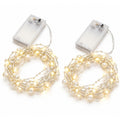 2 Pack Pearl LED String Lights 6 Ft 20 LED Warm White Battery Wedding Decor