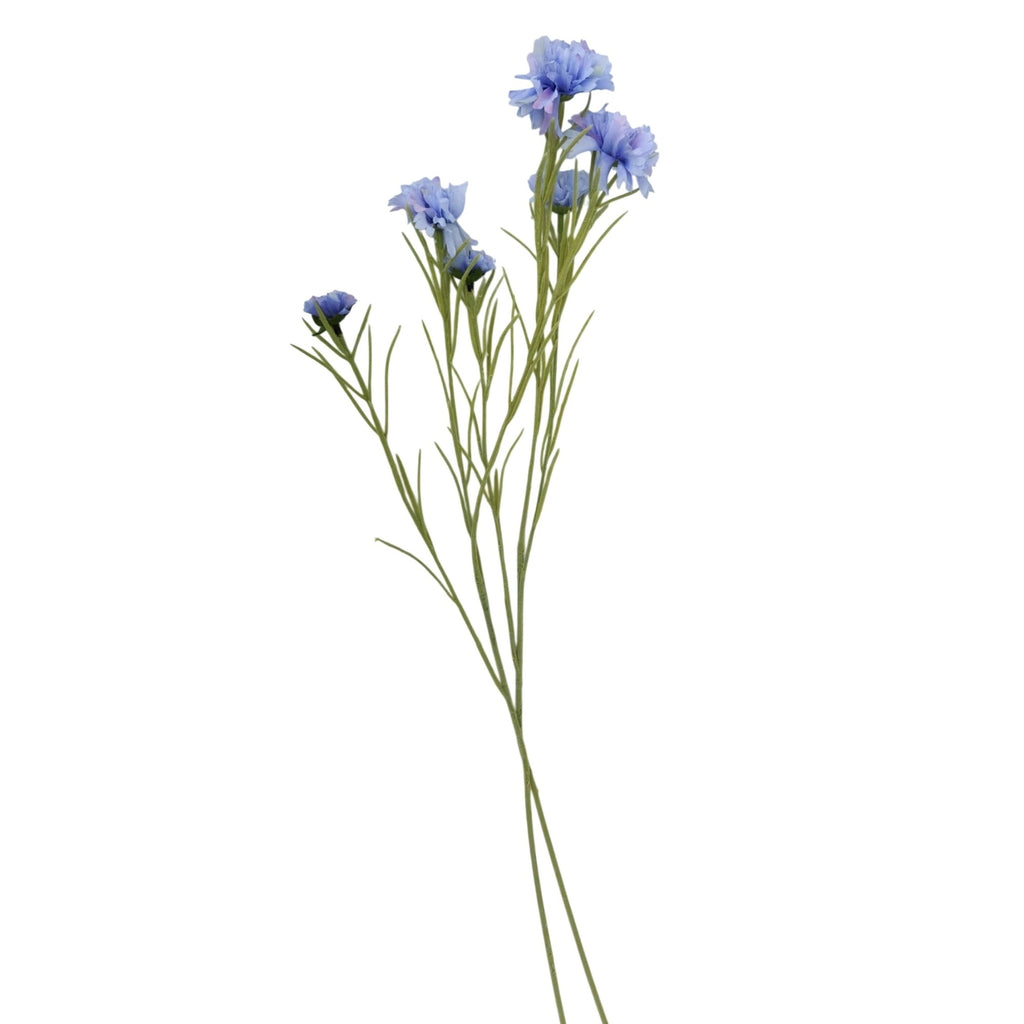 Artificial Periwinkle Blue Cornflower Stems Faux Wildflower Floral Decor Wedding