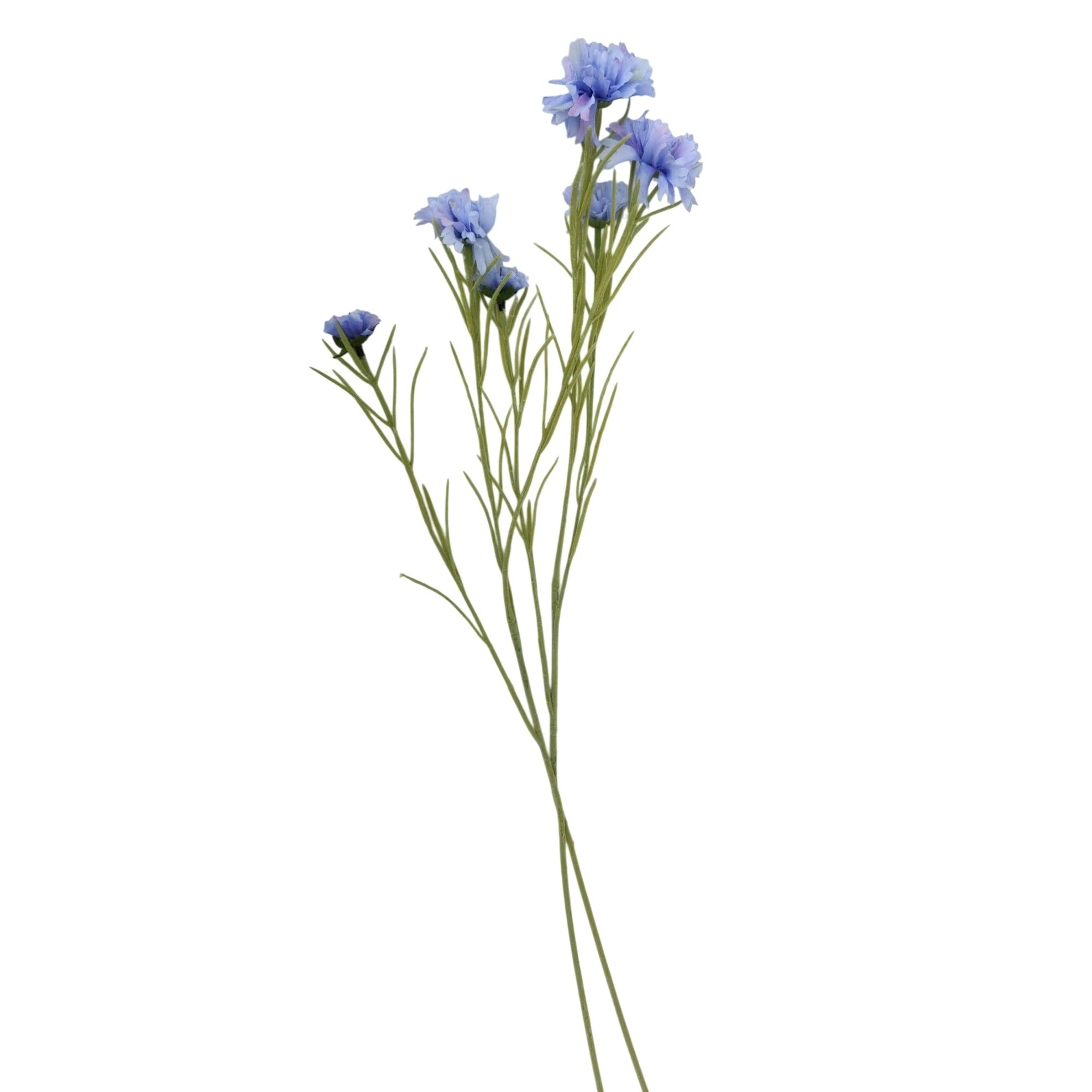 Artificial Periwinkle Blue Cornflower Stems Faux Wildflower Floral Decor Wedding
