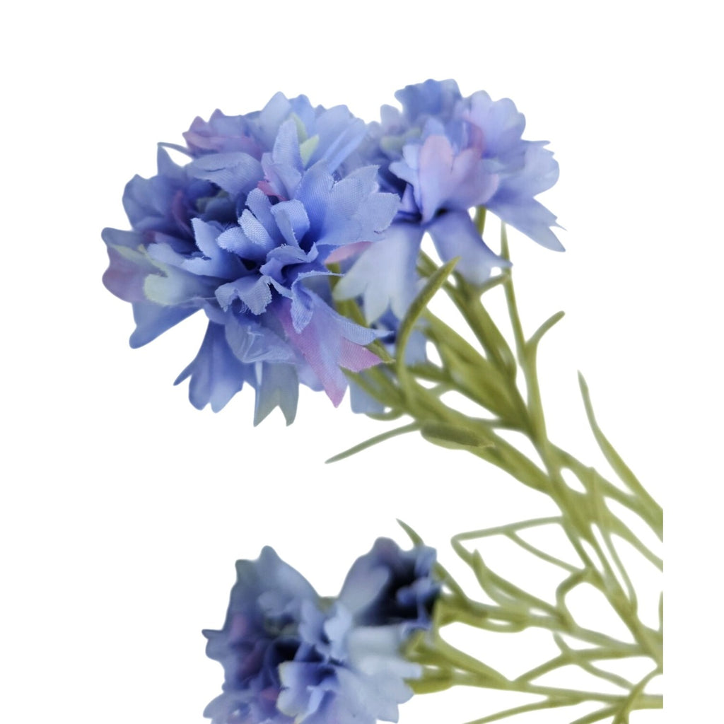 Artificial Periwinkle Blue Cornflower Stems Faux Wildflower Floral Decor Wedding
