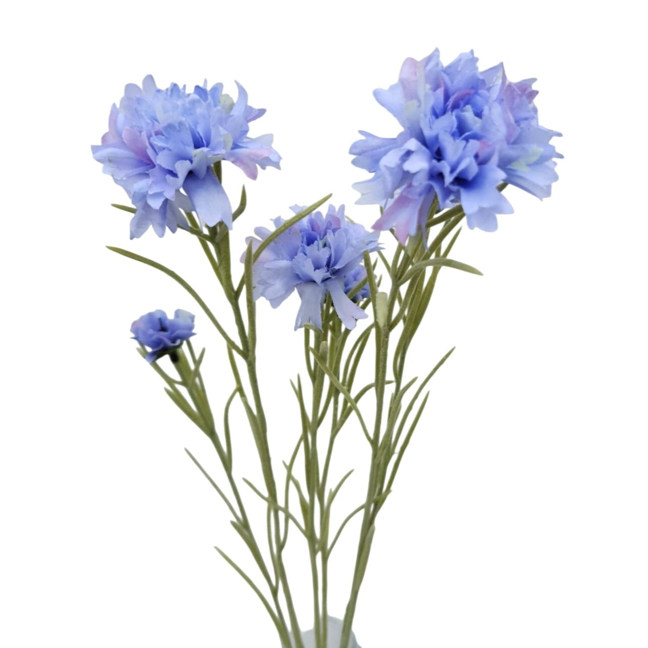 Artificial Periwinkle Blue Cornflower Stems Faux Wildflower Floral Decor Wedding