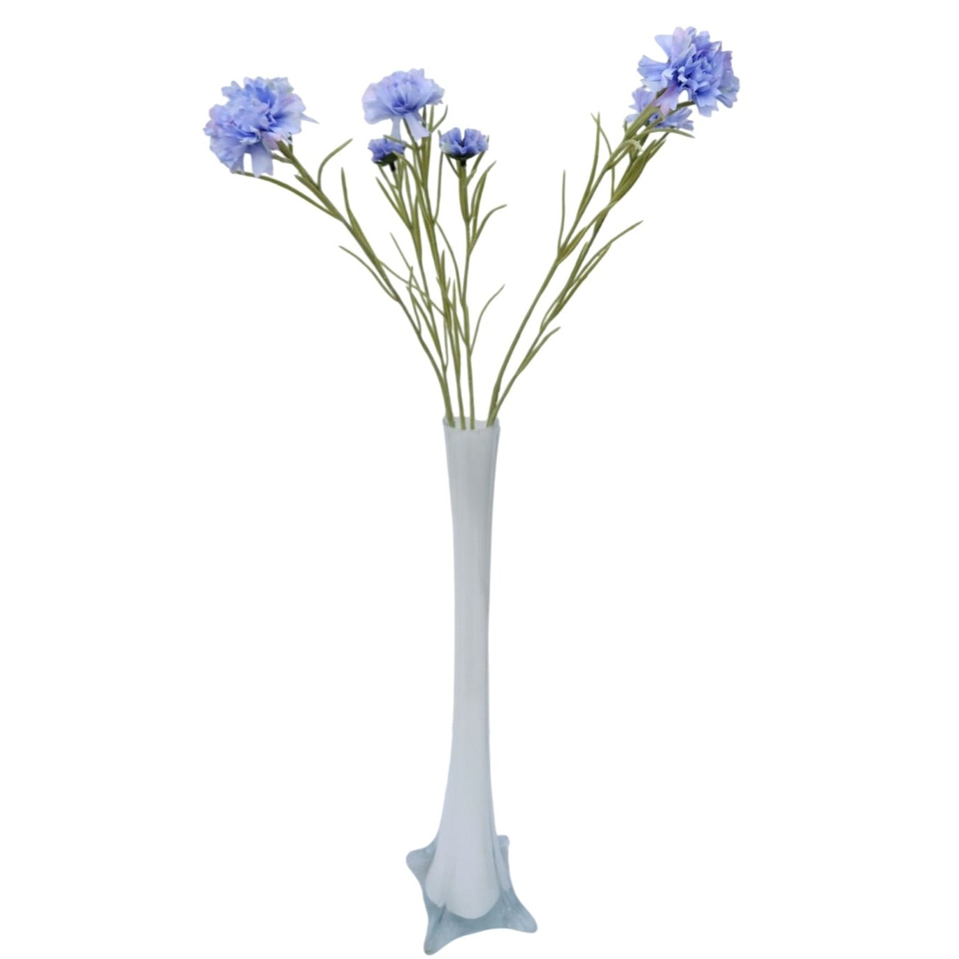 Artificial Periwinkle Blue Cornflower Stems Faux Wildflower Floral Decor Wedding