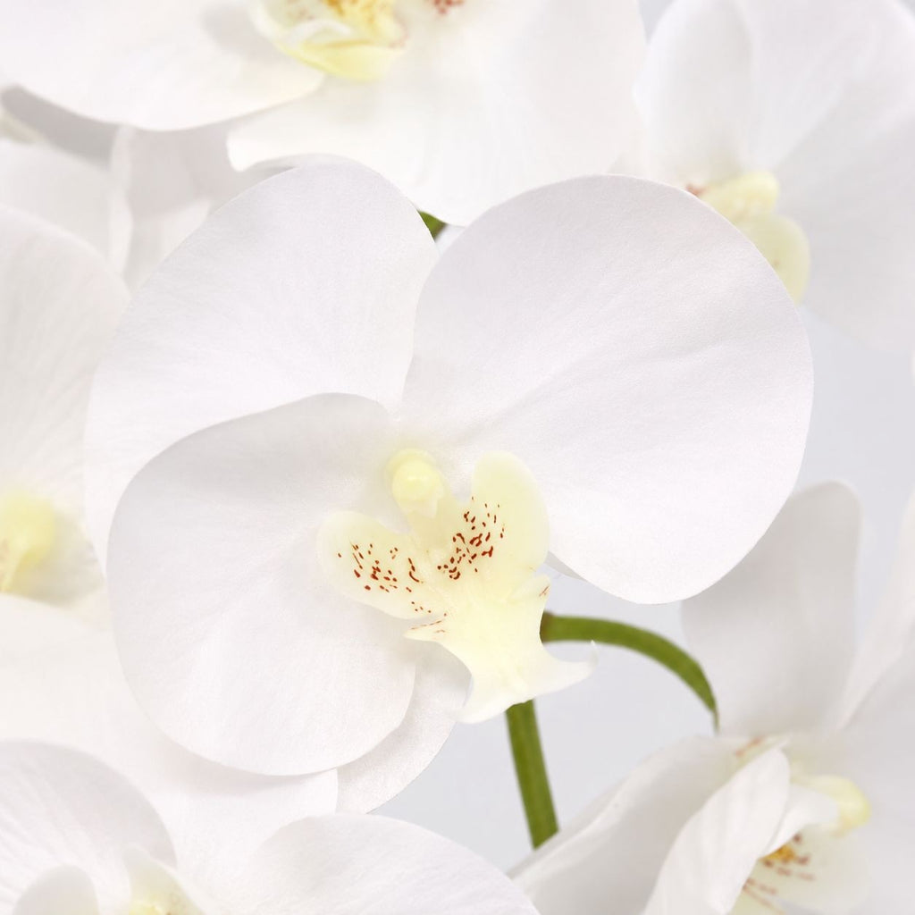 Real Touch White Phalaenopsis Orchid Stem 27 Inch Artificial Orchid Faux Flower Luxury Wedding Centerpiece Designer Floral Decor